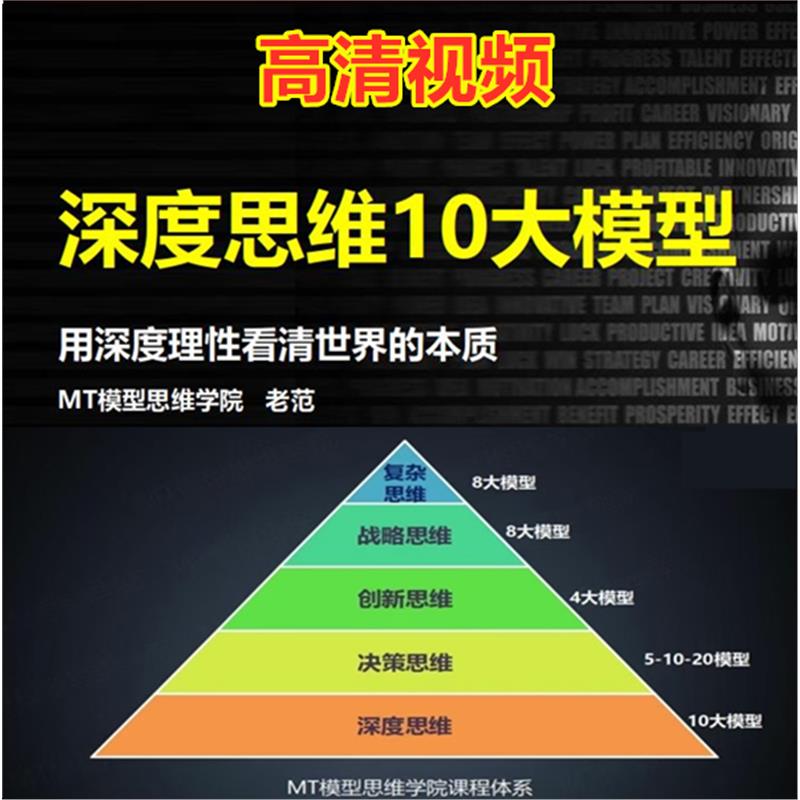 深度思维10大模型课程用深度理性看清世界本质批判性思维模型视频