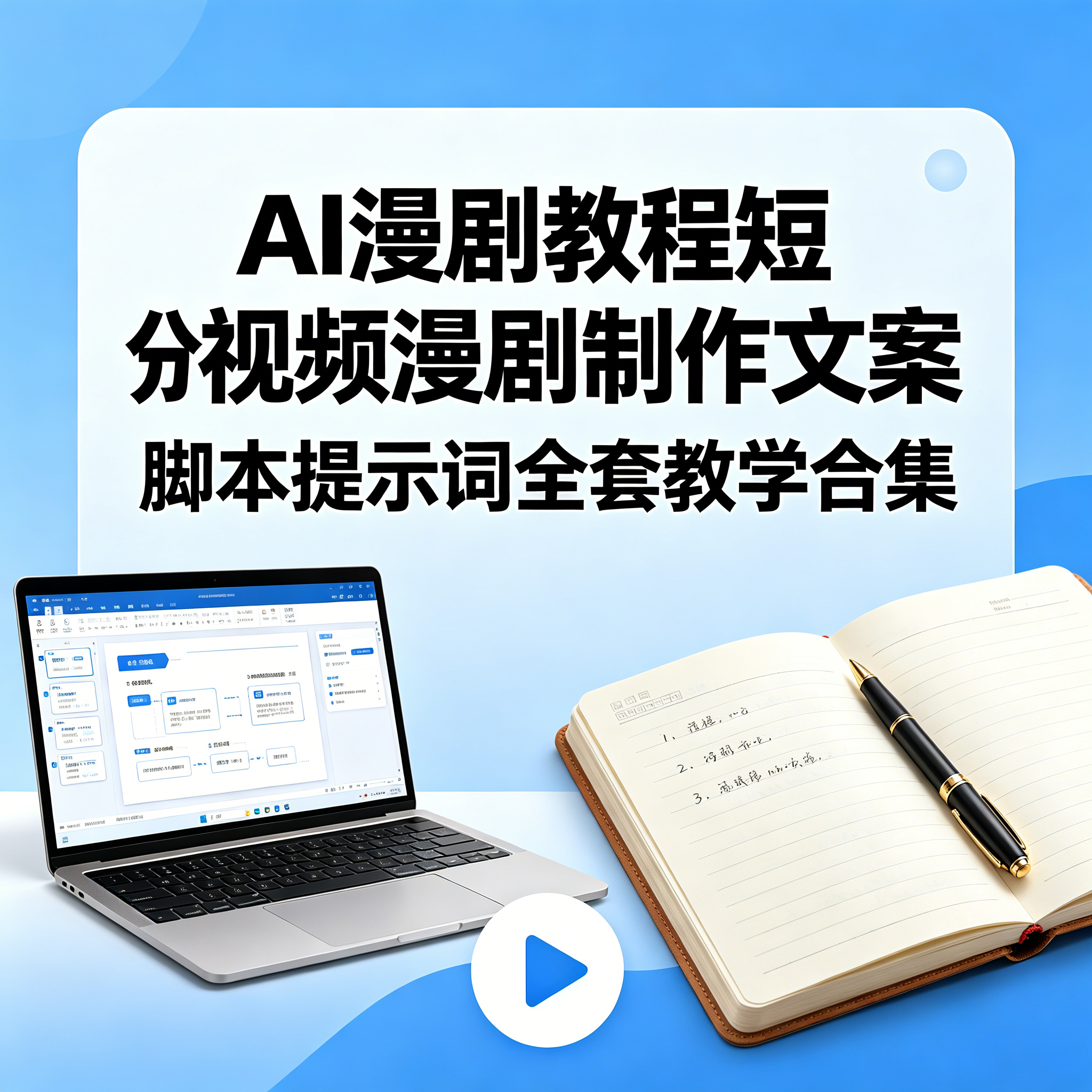 AI 漫剧教程短视频漫剧制作文案脚本提示词全套教学合集