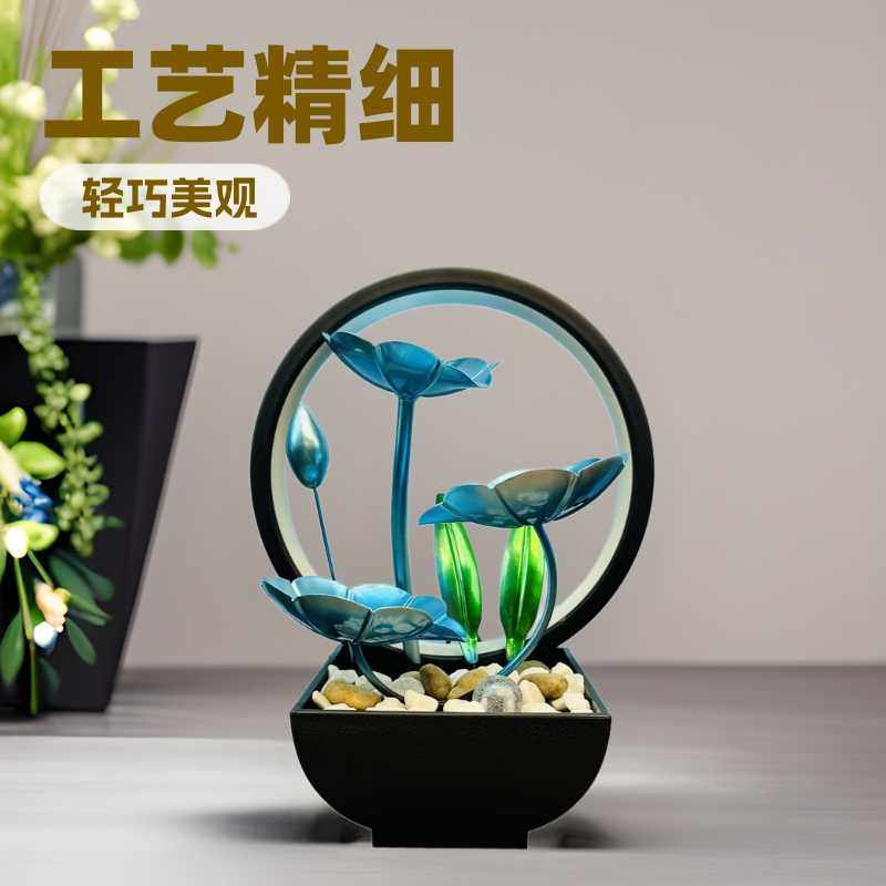 工厂水循环小型桌面铁艺工艺品家居装饰金色蓝色蜻蜓蝴蝶流水摆件,3C数码配件,摄像机配件,淘宝优惠券,粉丝福利购,淘宝优惠卷