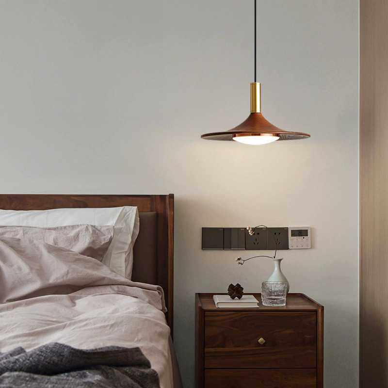 餐厅吊灯日式飞碟餐桌吧台茶室灯侘寂风胡桃木书房卧室床头吊灯饰,3C数码配件,摄像机配件,淘宝优惠券,粉丝福利购,淘宝优惠卷