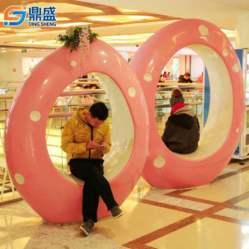 创意商场休闲座椅公共场所休息椅花盆广场美陈座椅玻璃钢异形