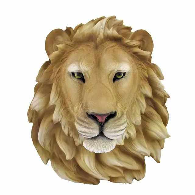 树脂壁挂式狮子头雕像装饰墙动物头工艺品装饰品