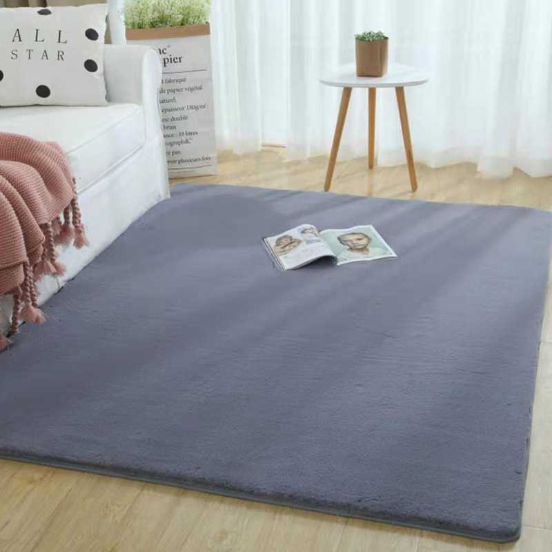 厂家 简约风家用客厅房间床边毯仿兔毛绒飘窗垫茶几地毯卧室