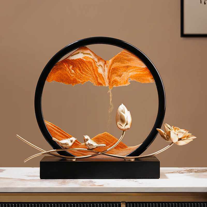 创意新中式荷塘月色流沙画沙漏摆件家居客厅办公室装饰品乔迁新居,3C数码配件,摄像机配件,淘宝优惠券,粉丝福利购,淘宝优惠卷