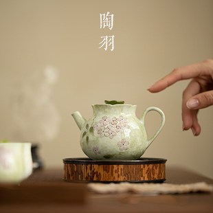 泡茶器 手绘绣球花开茶壶陶瓷家用泡茶壶过滤壶功夫T茶具中式