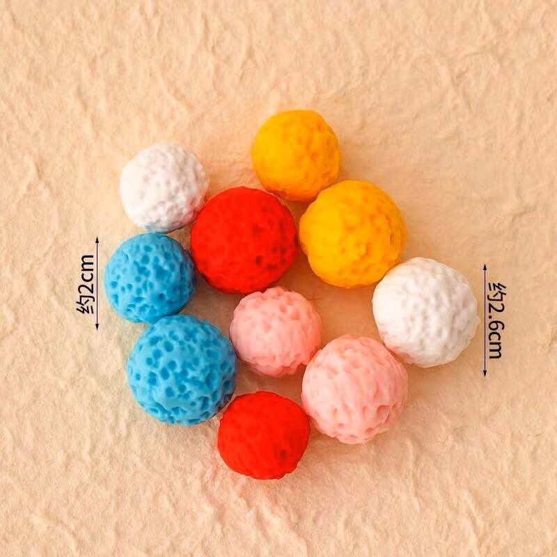 软胶多色小球蛋糕装饰摆件桌面彩虹球装饰小球烘焙插件搓搓球成品
