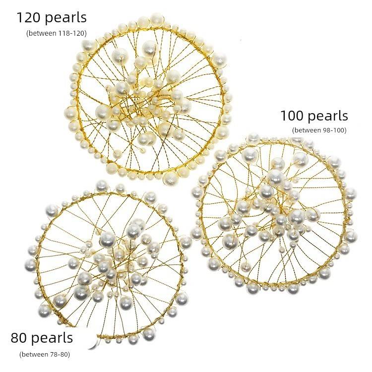 多珍珠亮光磨砂海草皇冠蛋糕摆件 公主生日烘焙装饰 甜品台布置用