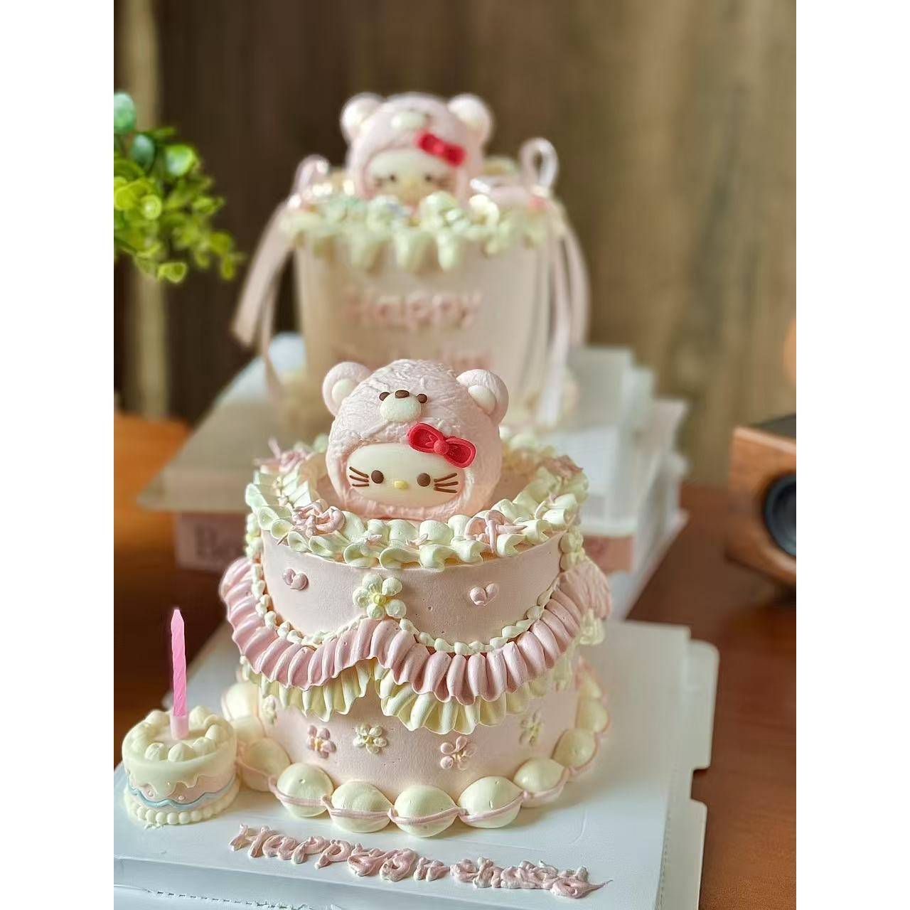 巧克力kt猫蛋糕装饰摆件可爱女生卡通动物生日烘焙2025新款摆件