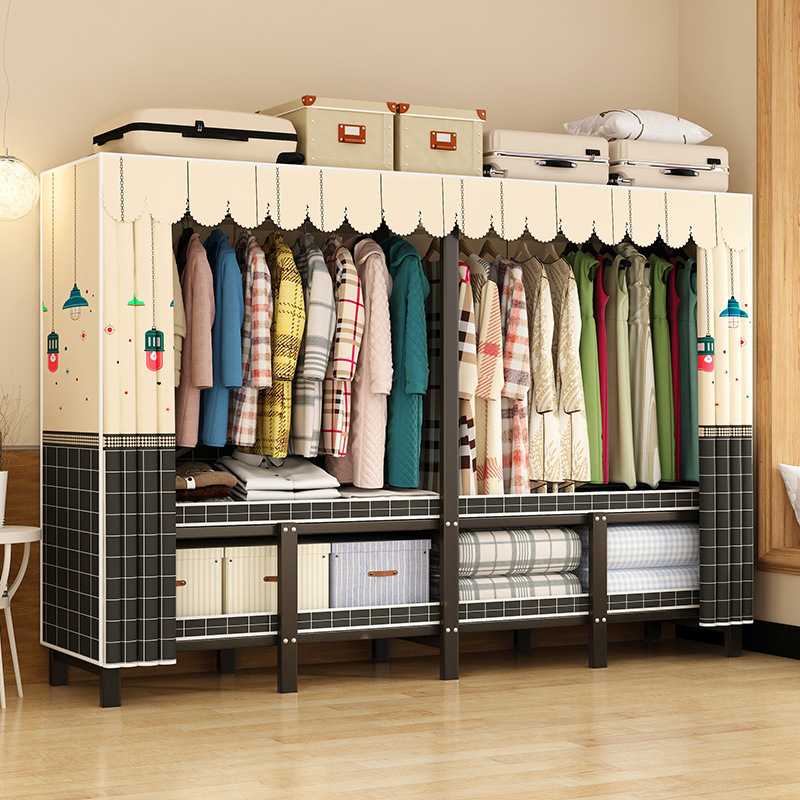 折叠衣柜免安装结实耐用家用卧室封闭布衣柜宿舍经济简约挂衣橱