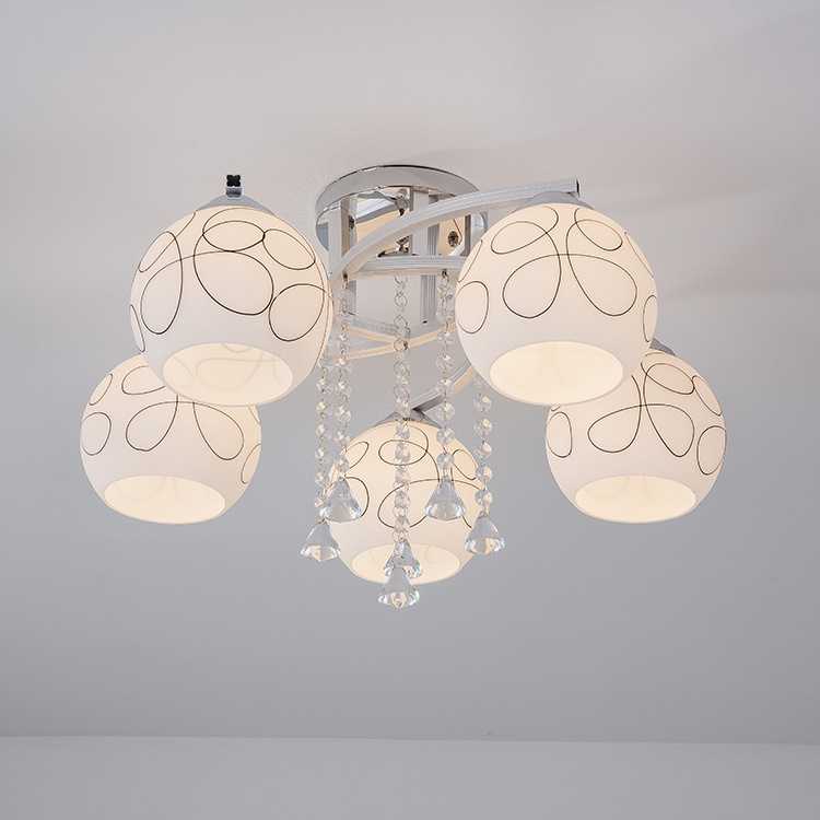 简约现代水晶LED客厅吊灯 温馨三头创意婚房家用卧室餐厅吸顶灯具