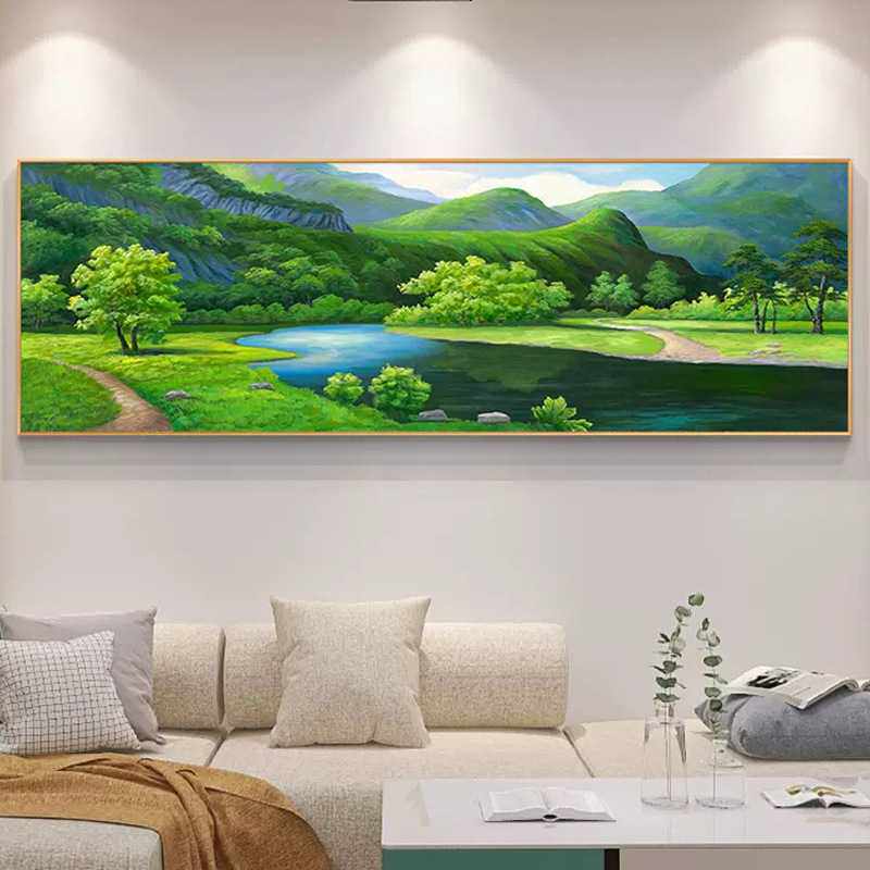 5d钻石画满钻客厅简约现代风景砖石画山水画十字绣2024新款钻石绣