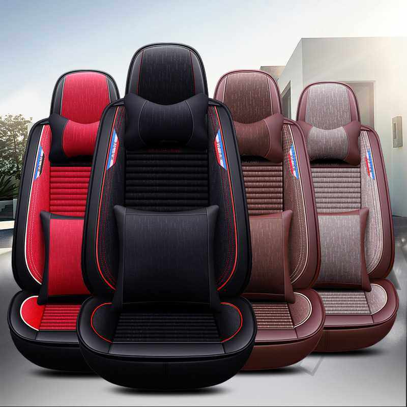 XH全包围皮革棉布汽车坐垫 新款肤感皮四季座垫座套内饰用品