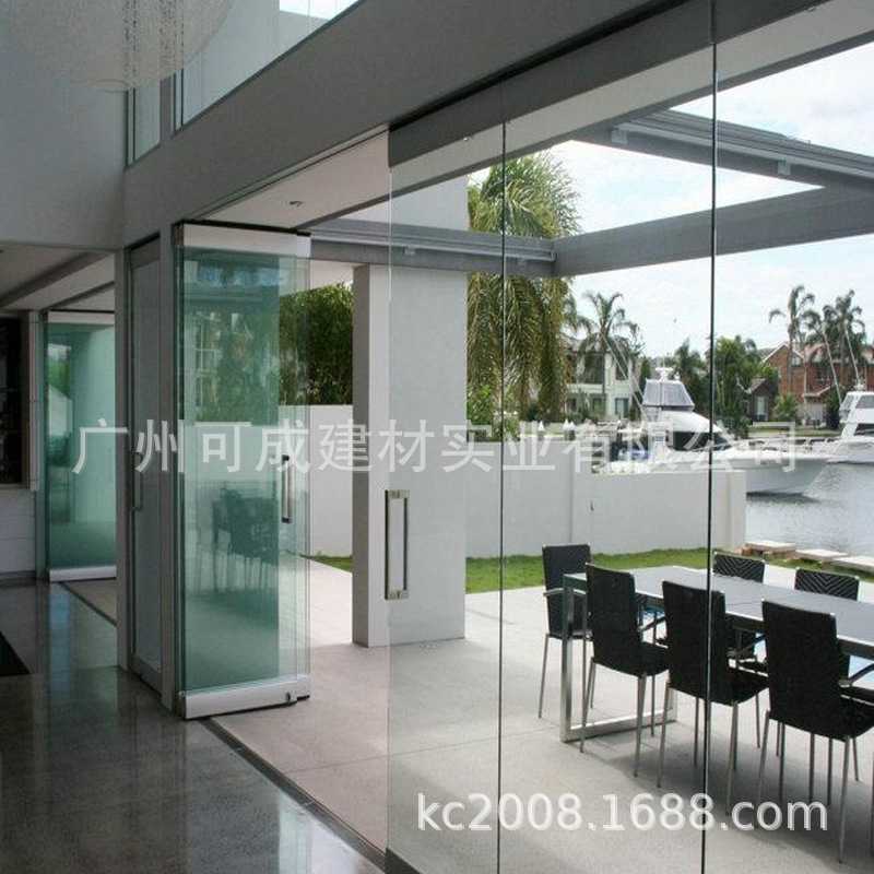 定制加工无框玻璃折叠门供应五金配件五边框玻璃门夹不锈钢玻璃夹
