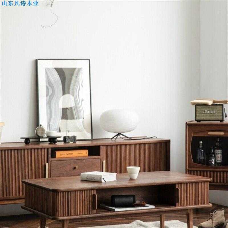 北欧全实木客厅茶几家用茶桌小户型现代简约式轻奢型抽屉式茶台