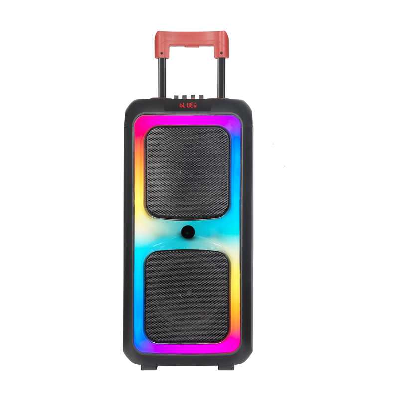 NDR 2*8寸light无线麦克风卡拉OK音箱拉杆箱蓝牙DJ户外派对音箱