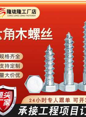 DIN571外六角木螺丝六角木螺丝钉 镀锌自攻螺丝钉4.8级M6M8M10M12