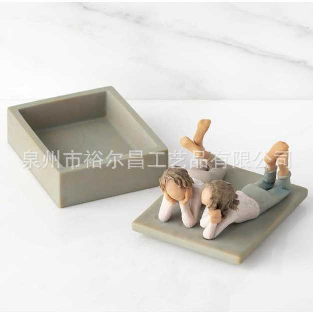 Willow Tree Forever Friend树脂天使首饰盒友谊好朋友摆件小雕像