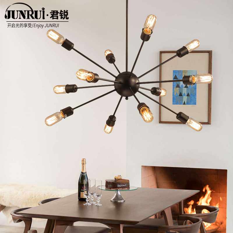 loft美式乡村 复古工业风欧式餐厅吧台创意人造卫星吊灯铁艺吊灯
