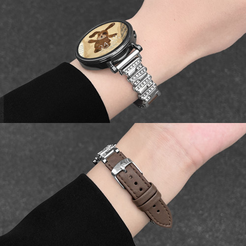 靓戴华为watchgt6表带金属拼皮