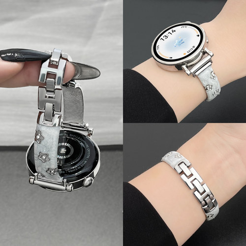 靓戴小米watchs5表带鎏金花朵链