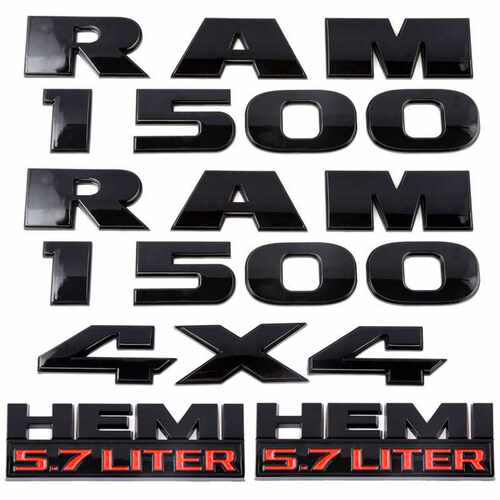 适用新款道奇RAM1500HEMI5.7liter车标排量标改装贴标4件套车身
