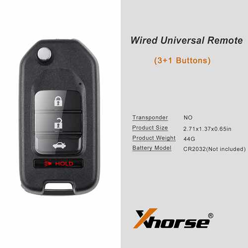 Xhorse XKHO01EN Wire Remote Key VVDI遥控钥匙 通用型遥控钥匙