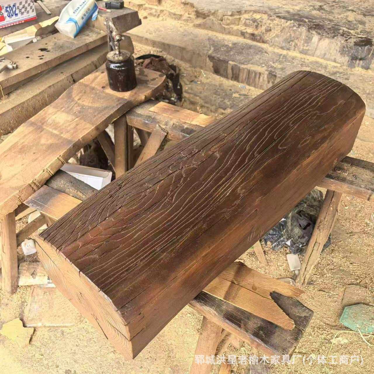 老榆木木方风化家具板材榆木房梁楼梯踏步板老榆木风化桌面板