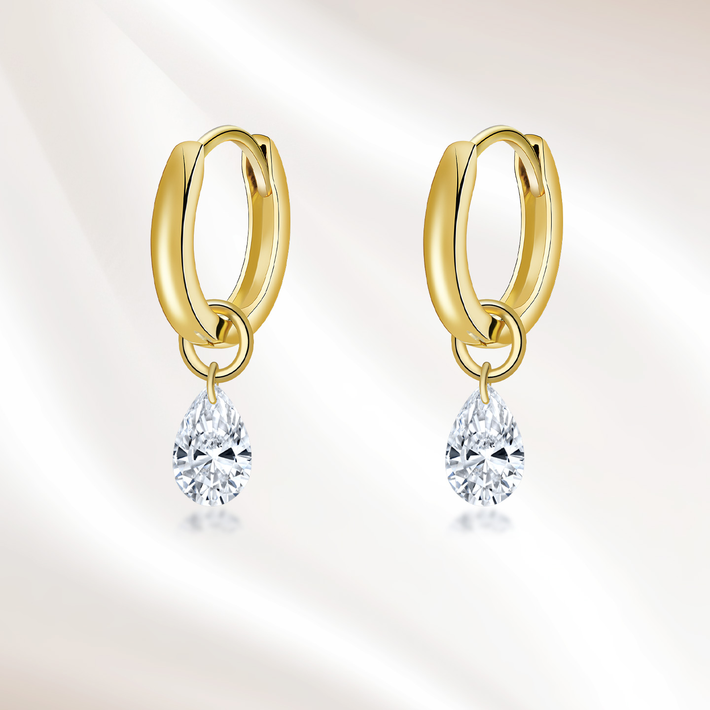 18K金水滴简约女士耳扣明星同款