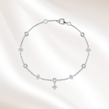 18K金培育钻石泡泡四叶草手链女小众精致小确幸手饰品情人节礼物