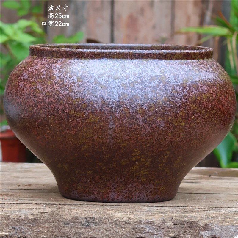覆古手工粗陶陶罐大盆酒店u民宿装饰陶瓷绿植三角梅盆插花造景花