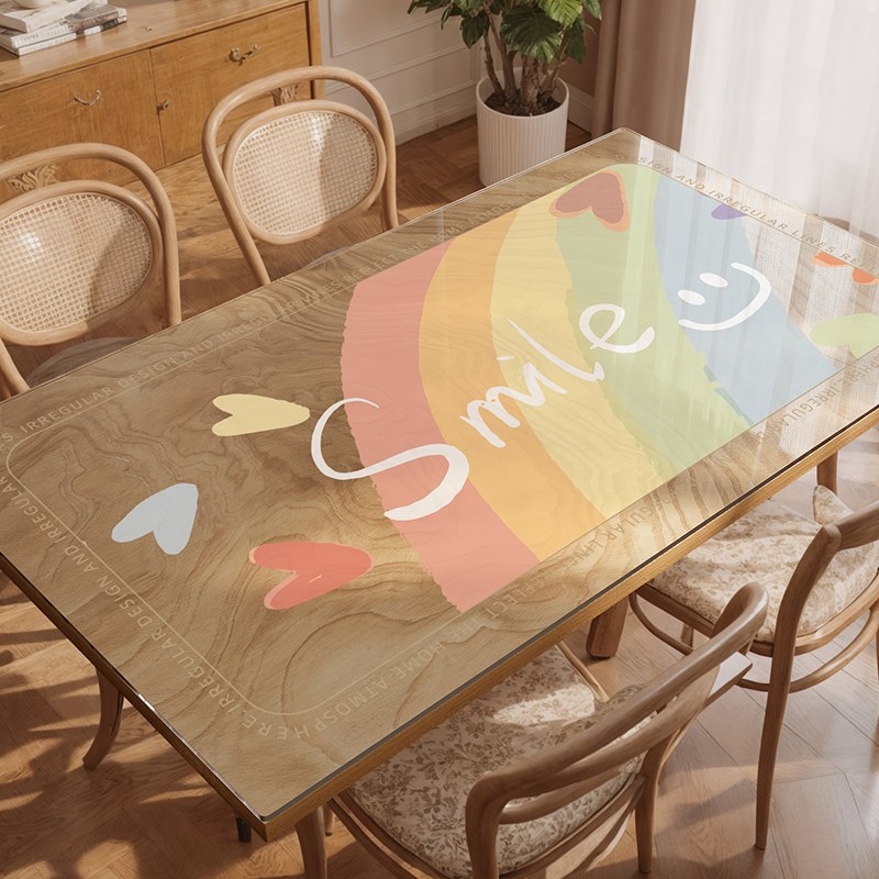 卡通透明软玻璃桌垫防水防油免洗桌布桌面保护P垫防烫耐高温茶几