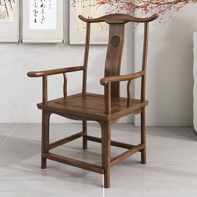 百款实木椅子圈椅靠背太师w椅中式围椅茶椅扶手主人椅官帽椅餐椅