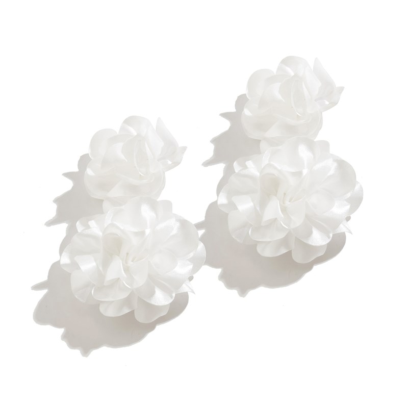 布艺花瓣花朵耳钉女 欧美202z4年新潮高级感网红气质甜美大气耳饰