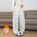 优杰莉2025秋冬新款加绒高腰显瘦宽松弯刀香蕉裤