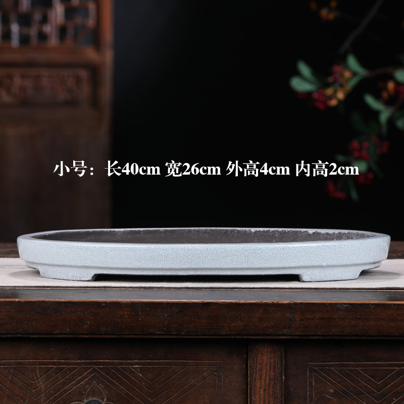 特大紫砂盆景花盆假山吸r水石丛林山水盆景浅盆水旱盆异型有孔无