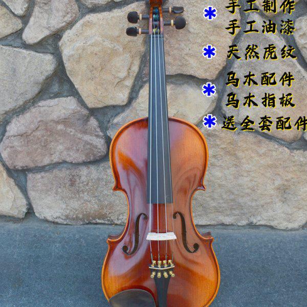 卡农KNONUS4/4-1/10仿古色成人儿童学习用天然虎纹高档手工小提琴