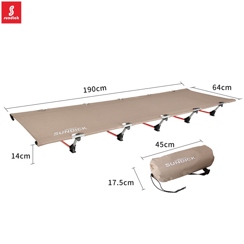 山地客超轻户外铝合金单人t床 行军床 办公午休露营户外便携折叠