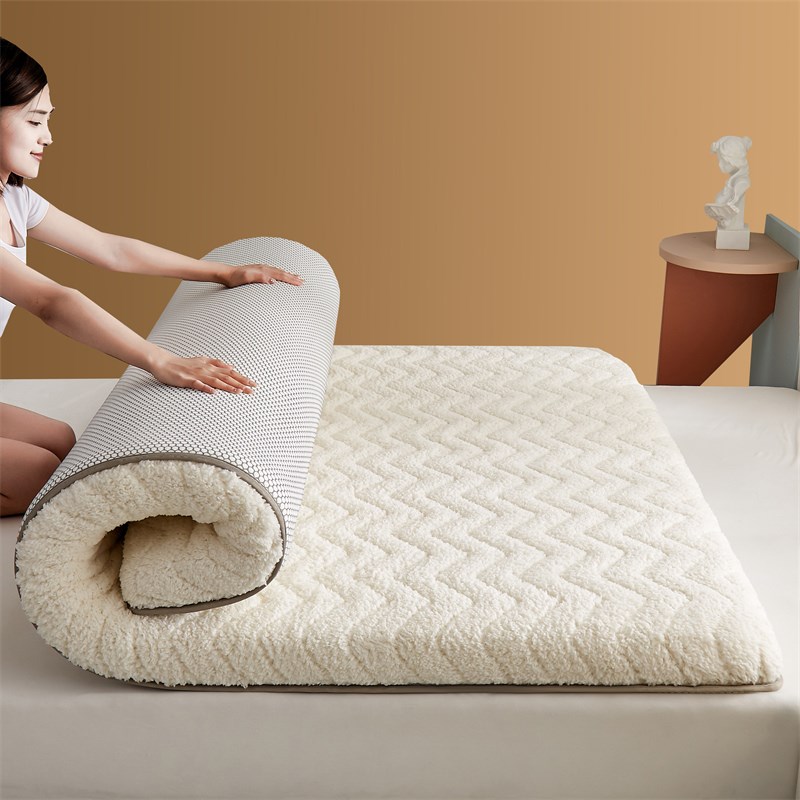 羊羔绒乳c胶床垫软垫家用1米8冬季床褥垫加厚卧室宿舍学生单人褥