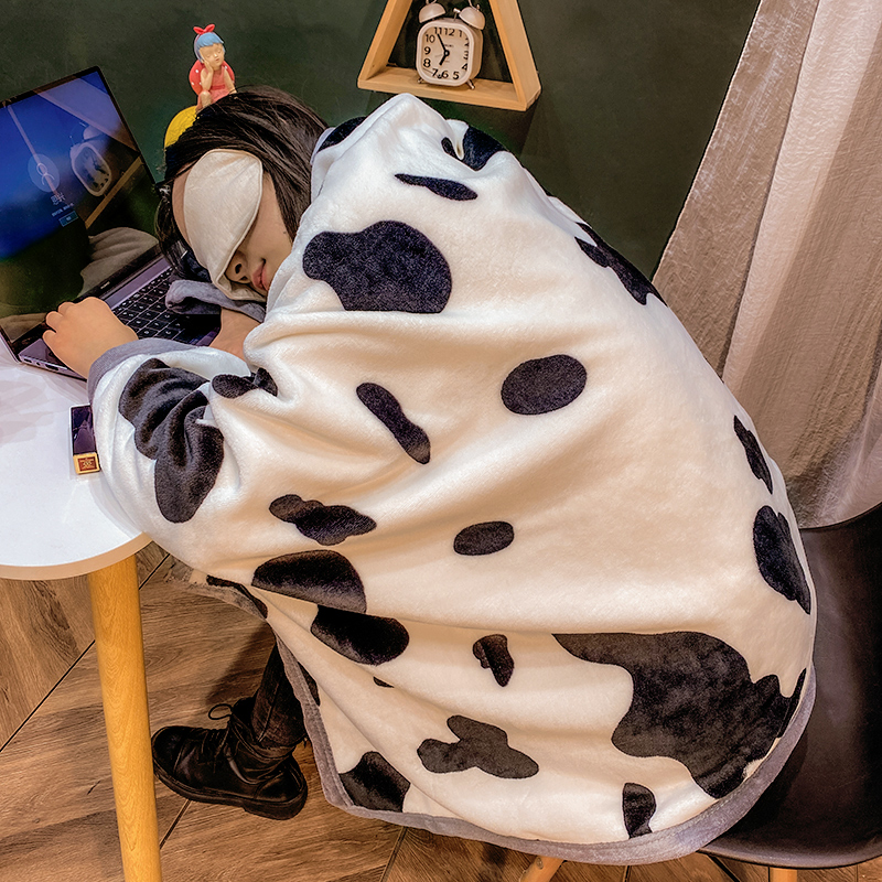 办公室午c睡毯珊瑚绒披肩小毛毯被子冬季加厚法兰绒床单午休毯铺
