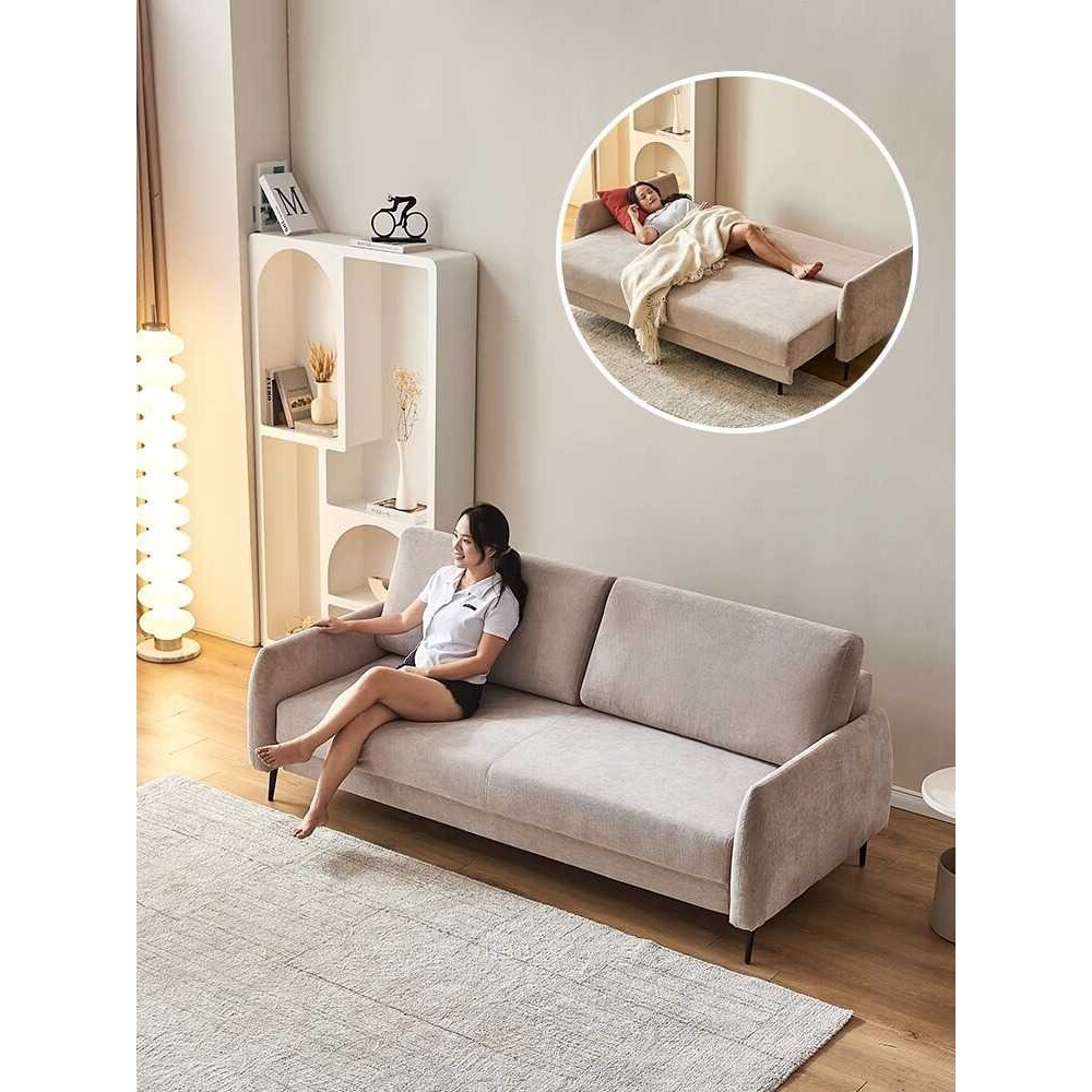 灯芯绒折叠沙发床 北欧小户型网红款奶油风家用多功能 沙发床两用