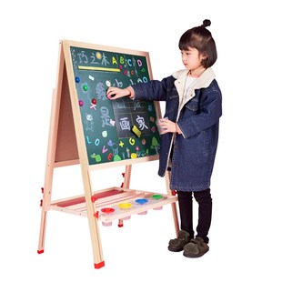 小黑板o家用无尘写字板小学生双面可擦写墙贴画画 儿童画板支架式