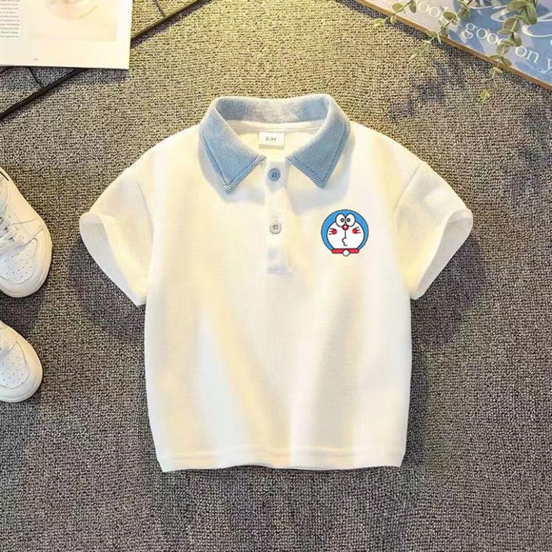 男童polo领短袖t恤衫2025夏季儿童休闲撞色上衣宝宝帅气半袖体恤