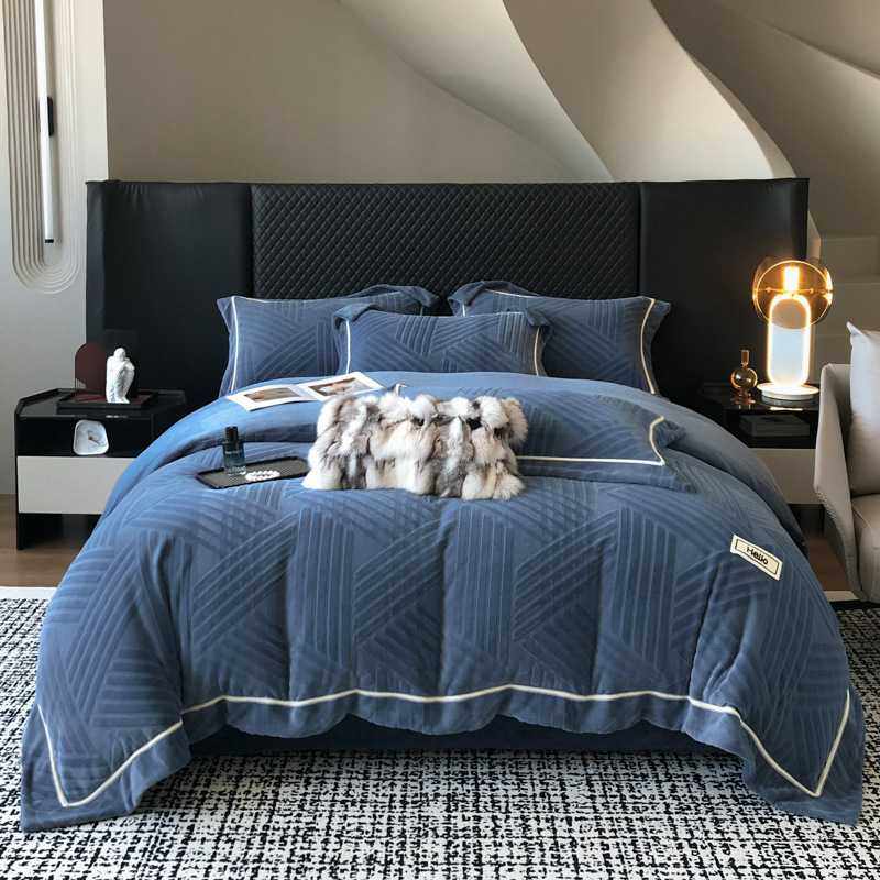 A类新款立体雕花牛奶绒四件套织带款被套床单枕套抗静电套件床上,电子元器件市场,其它元器件,淘宝优惠券,粉丝福利购,淘宝优惠卷