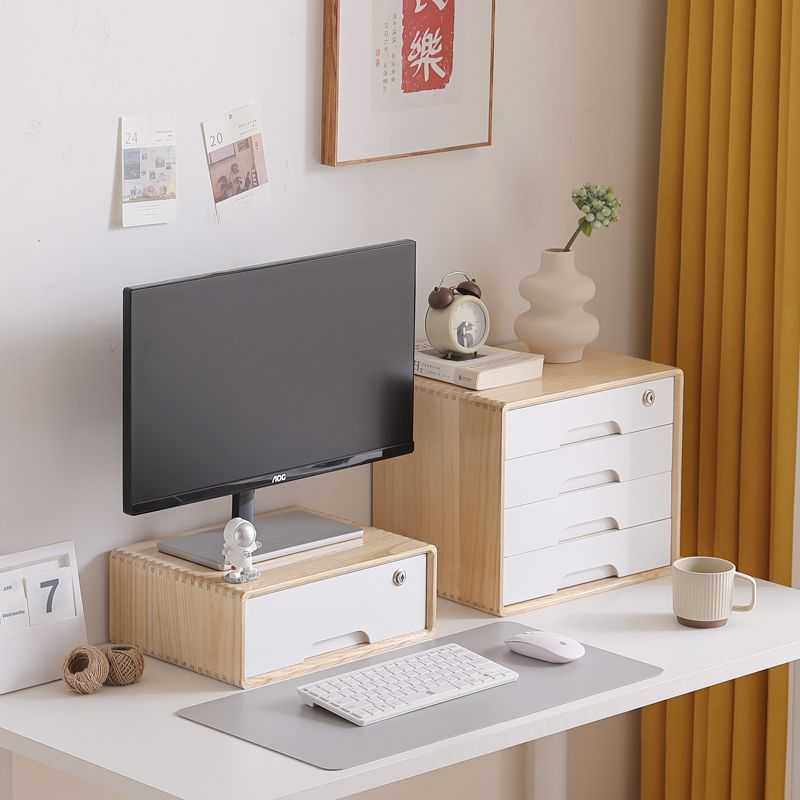 书架实木木质简约A4储物盒办公室收纳盒抽屉式多功能纸柜多层整理