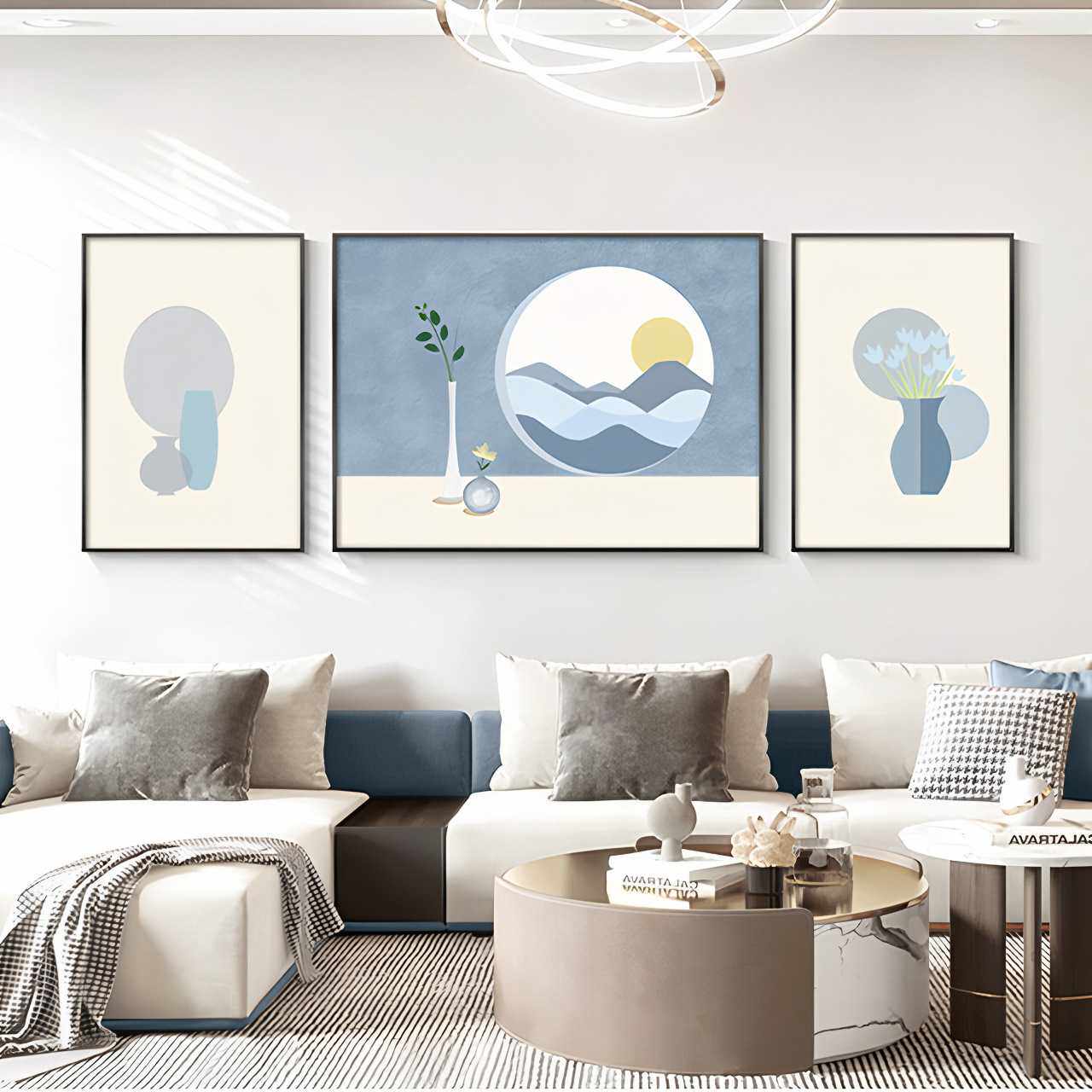 客厅北欧装饰画风景画花海温馨沙发后墙面壁画背景墙现代简约挂画