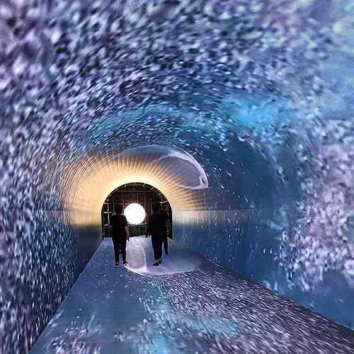 深圳制作景区公园商场LED时光隧道显示屏工程 梦幻时空隧道地屏