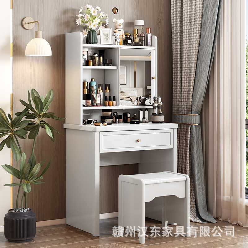 新中式卧室实木迷你梳妆台60cm床头小户型化妆桌多功能实用梳妆柜