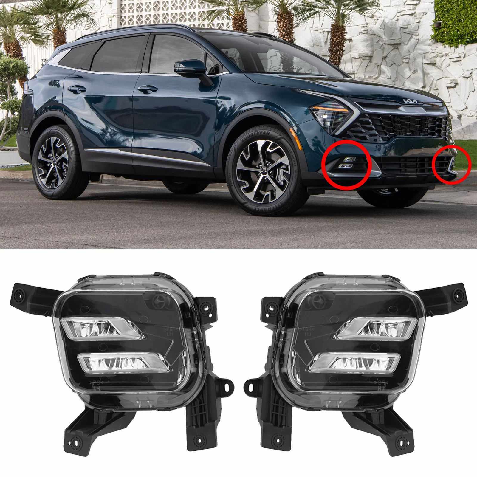 适用于23-24起亚Sportage 前保险杠LED改装专用LE