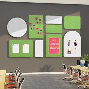 毛毡板公司企业文化墙办公室装饰公告栏布置氛围风采展示照片贴