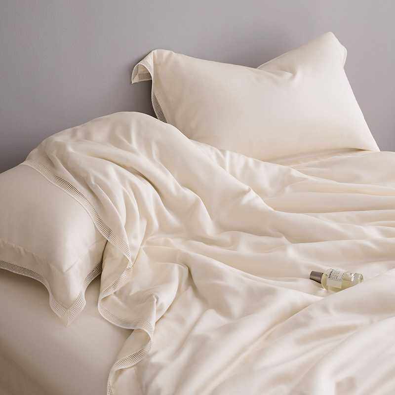 【高定秀场天丝套件】细旦冷凝丝蕾丝花边四件套高级丝滑裸睡产品